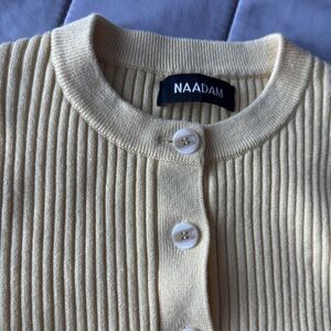 NAADAM Soft Yellow Ribbed Knitwear